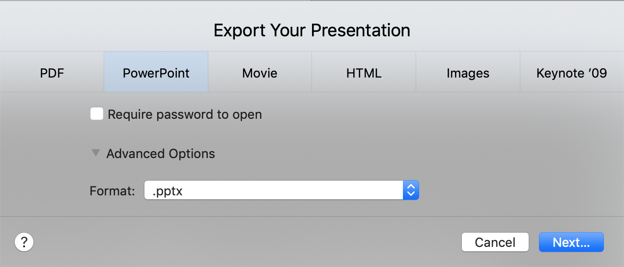 best file type to save powerpoint for mac keynote